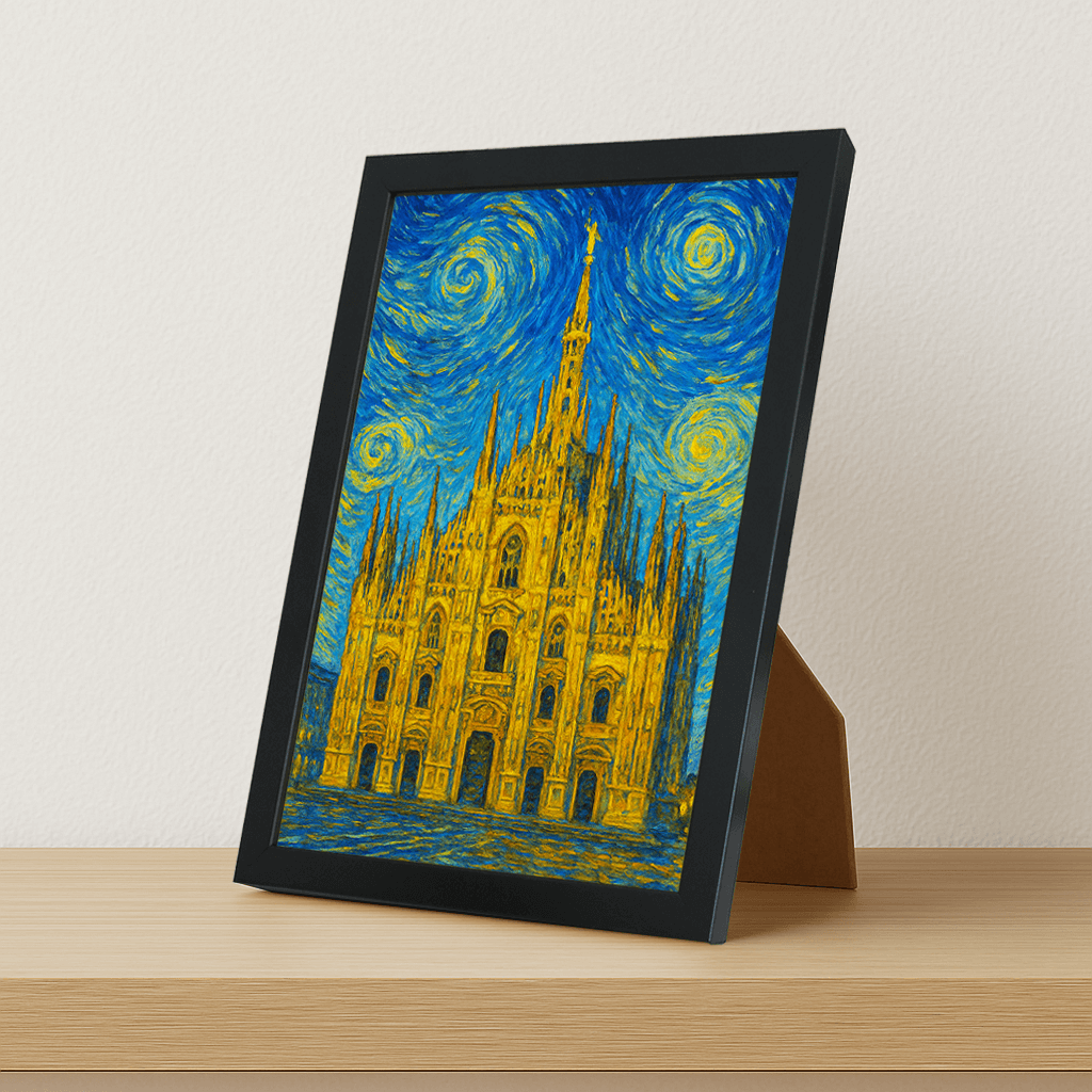 Quadri stampe d'autore Duomo di Milano stile Gogh | Incorniciamoci