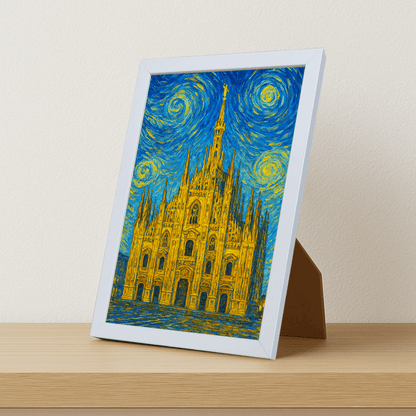 Quadri stampe d'autore Duomo di Milano stile Gogh | Incorniciamoci