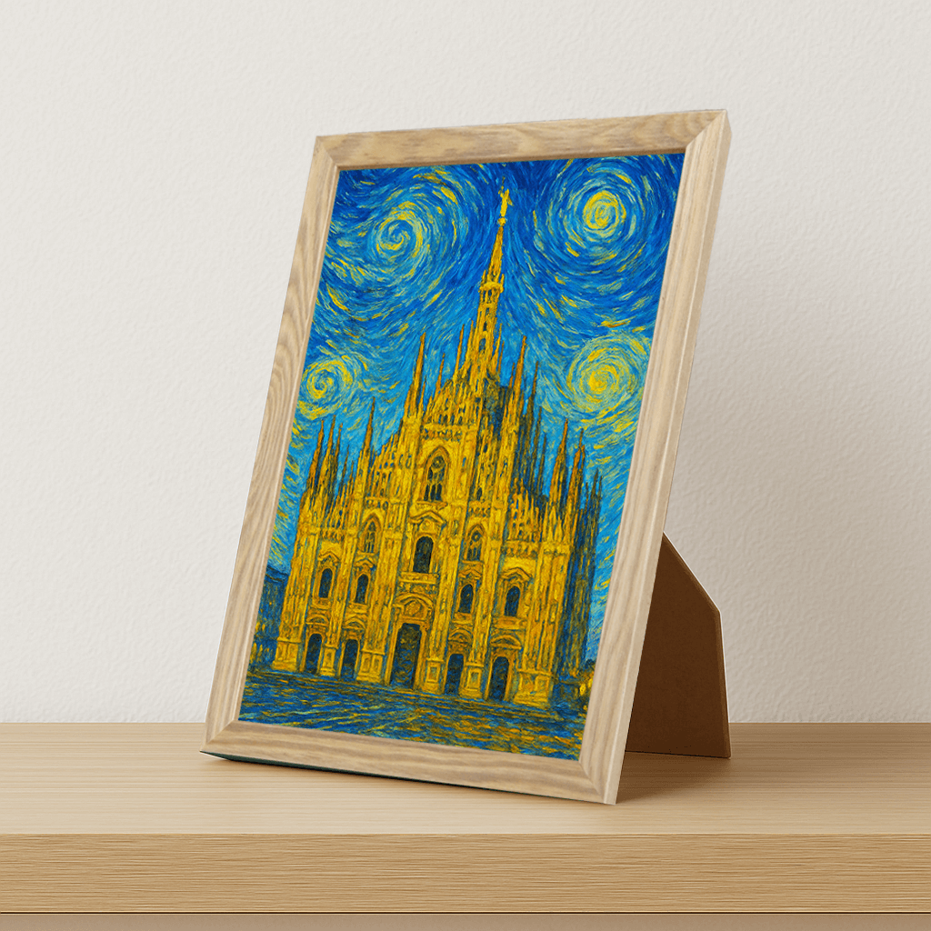 Quadri stampe d'autore Duomo di Milano stile Gogh | Incorniciamoci