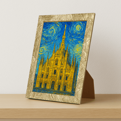 Quadri stampe d'autore Duomo di Milano stile Gogh | Incorniciamoci