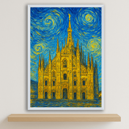 Quadri stampe d'autore Duomo di Milano stile Gogh | Incorniciamoci