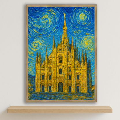 Quadri stampe d'autore Duomo di Milano stile Gogh | Incorniciamoci