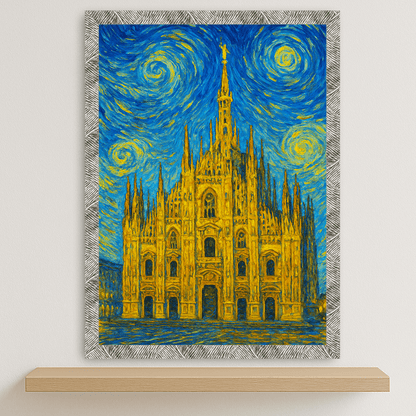 Quadri stampe d'autore Duomo di Milano stile Gogh | Incorniciamoci
