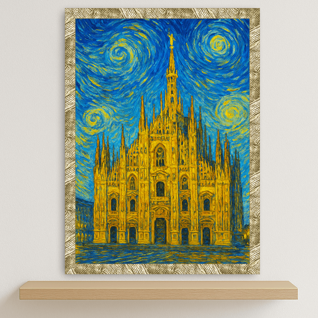 Quadri stampe d'autore Duomo di Milano stile Gogh | Incorniciamoci