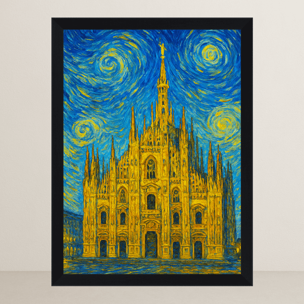 Quadri stampe d'autore Duomo di Milano stile Gogh | Incorniciamoci
