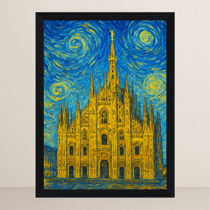 Quadri stampe d'autore Duomo di Milano stile Gogh | Incorniciamoci