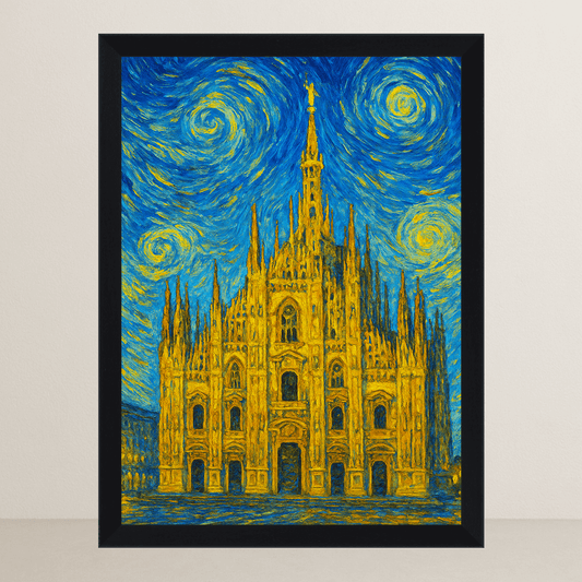 Quadri stampe d'autore Duomo di Milano stile Gogh | Incorniciamoci