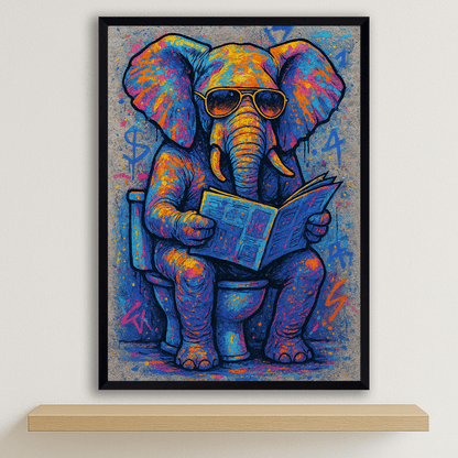 Quadri stampe d'autore Elefante WC | Incorniciamoci