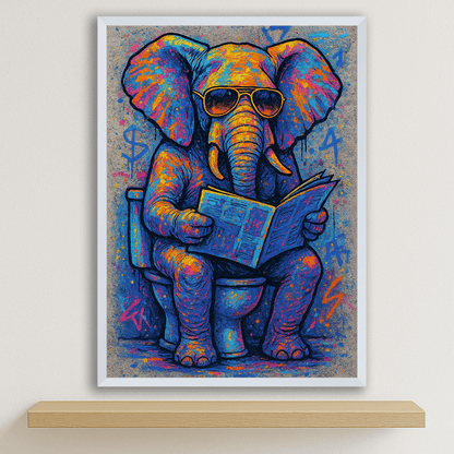 Quadri stampe d'autore Elefante WC | Incorniciamoci