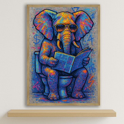 Quadri stampe d'autore Elefante WC | Incorniciamoci