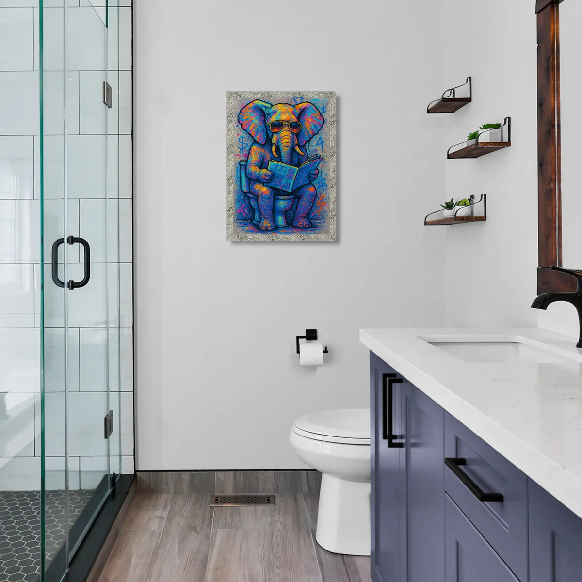 Quadri stampe d'autore Elefante WC | Incorniciamoci