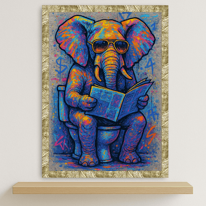 Quadri stampe d'autore Elefante WC | Incorniciamoci