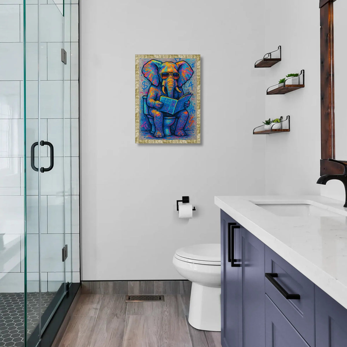 Quadri stampe d'autore Elefante WC | Incorniciamoci