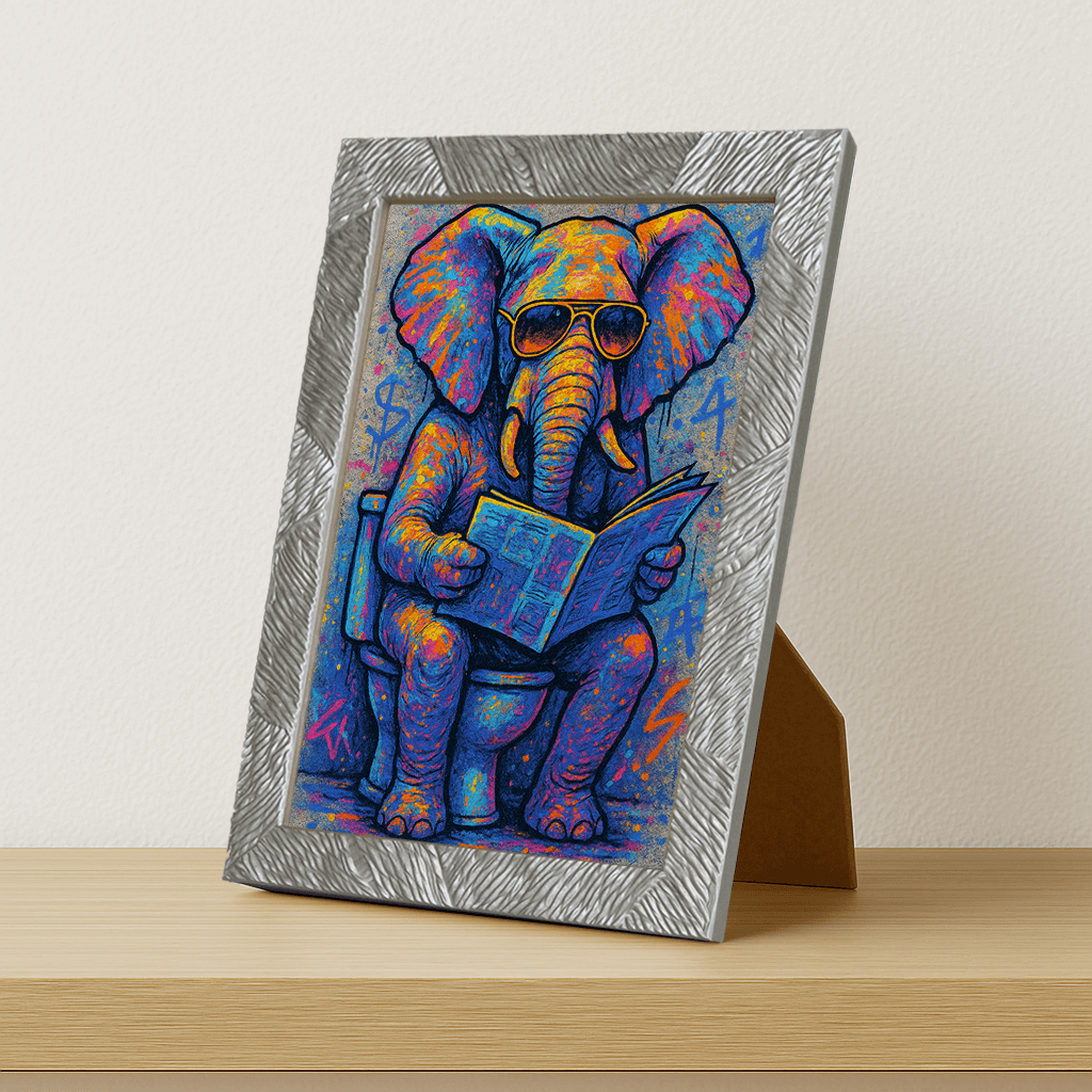 Quadri stampe d'autore Elefante WC | Incorniciamoci