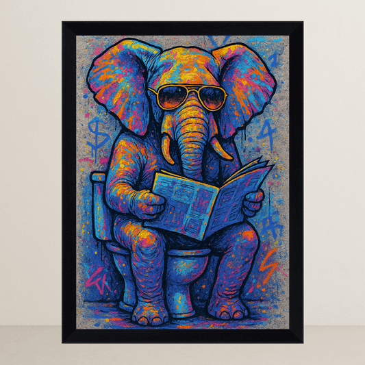 Quadri stampe d'autore Elefante WC | Incorniciamoci