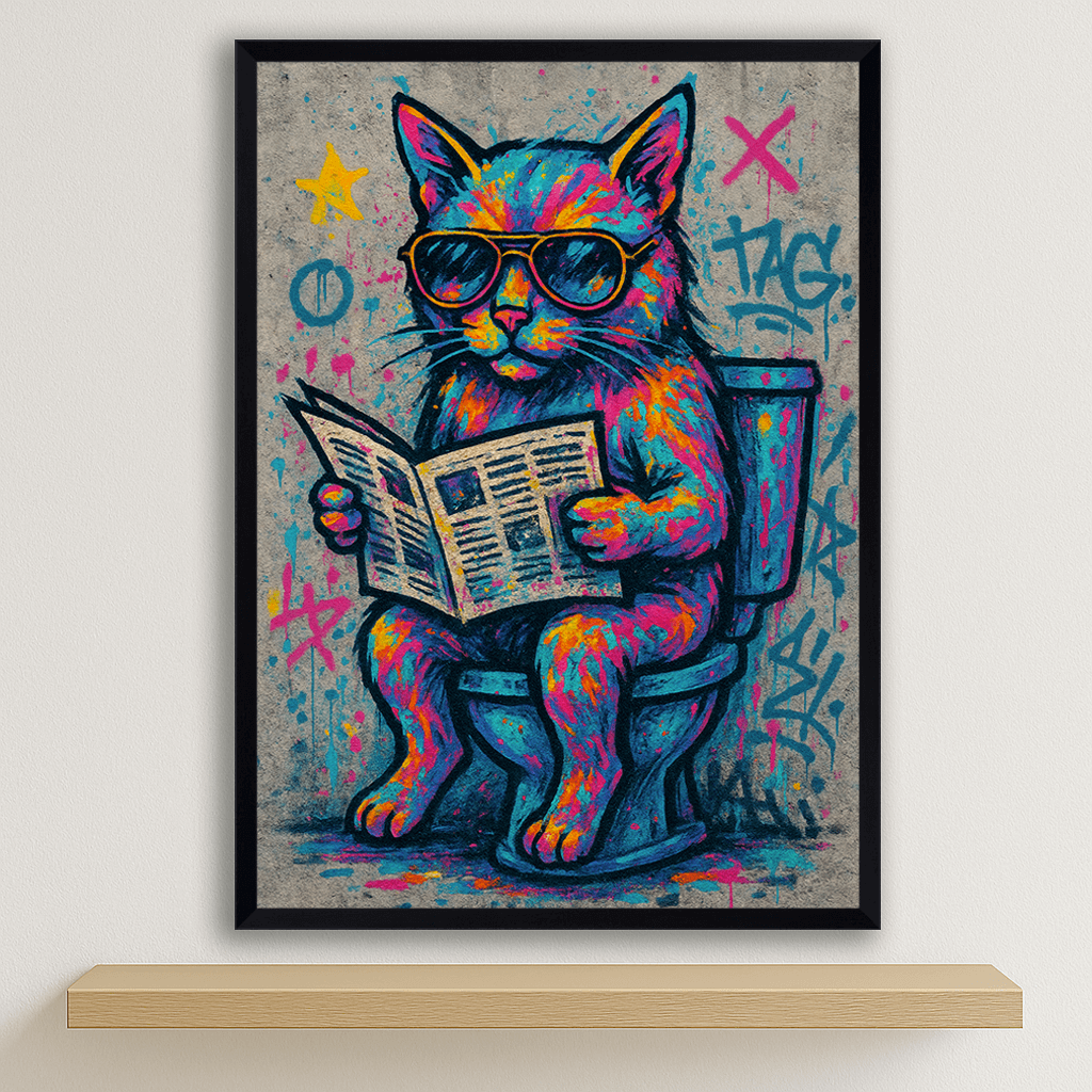 Quadri stampe d'autore Gatto WC | Incorniciamoci