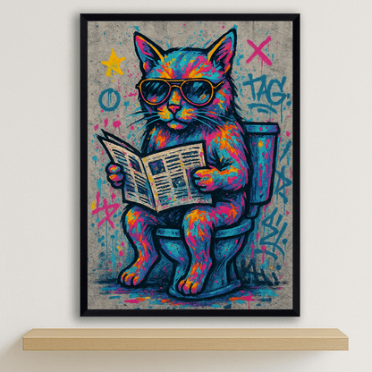 Quadri stampe d'autore Gatto WC | Incorniciamoci
