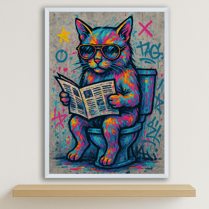 Quadri stampe d'autore Gatto WC | Incorniciamoci