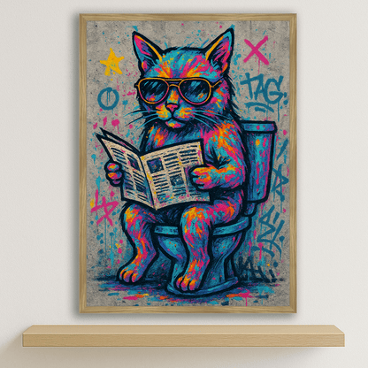 Quadri stampe d'autore Gatto WC | Incorniciamoci