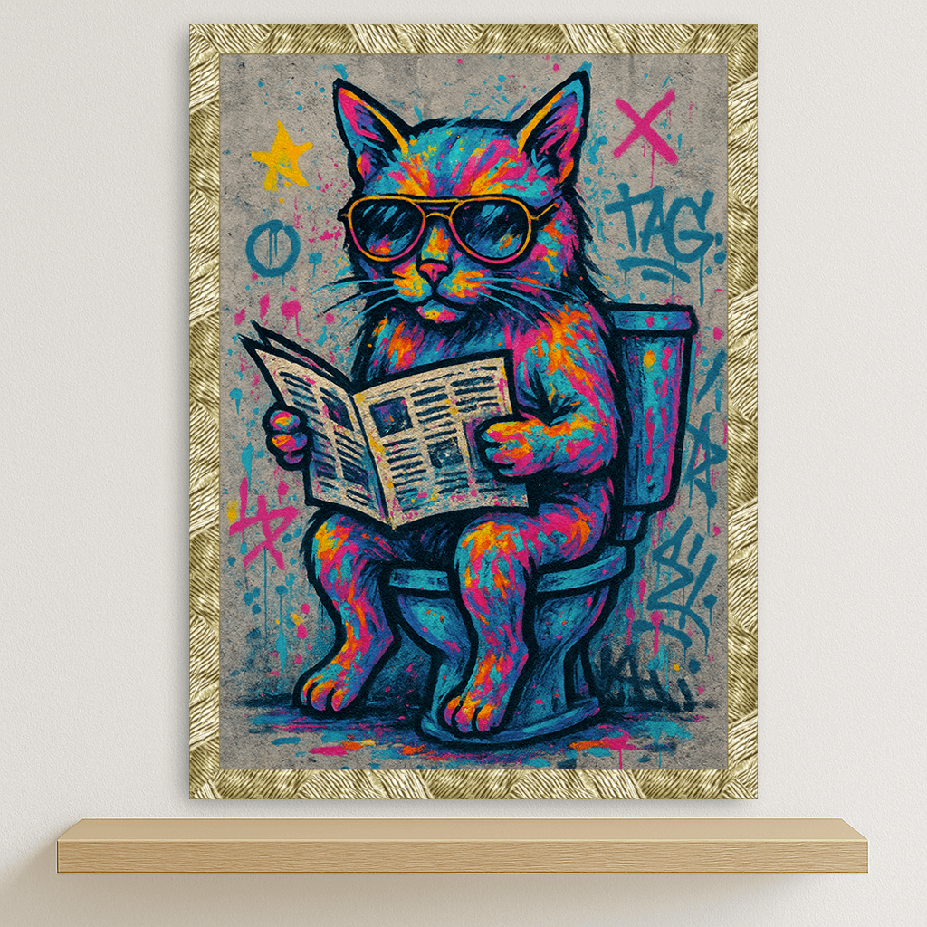 Quadri stampe d'autore Gatto WC | Incorniciamoci