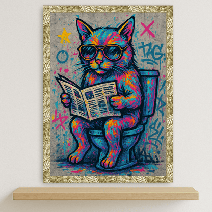 Quadri stampe d'autore Gatto WC | Incorniciamoci