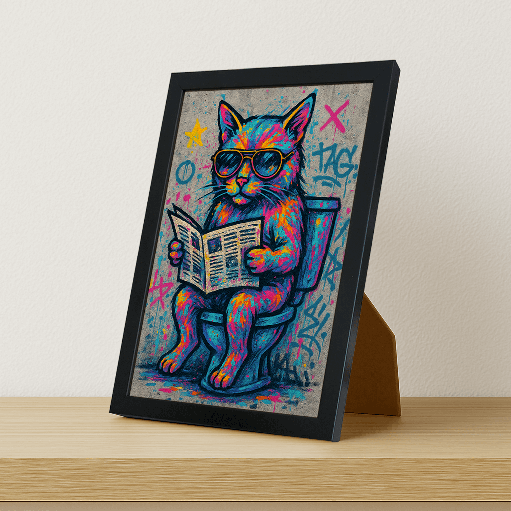 Quadri stampe d'autore Gatto WC | Incorniciamoci