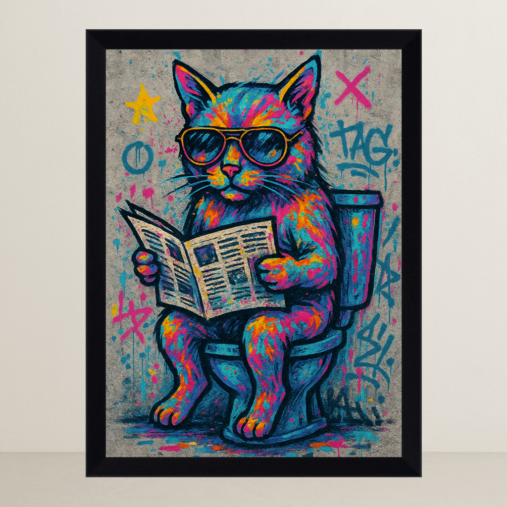 Quadri stampe d'autore Gatto WC | Incorniciamoci