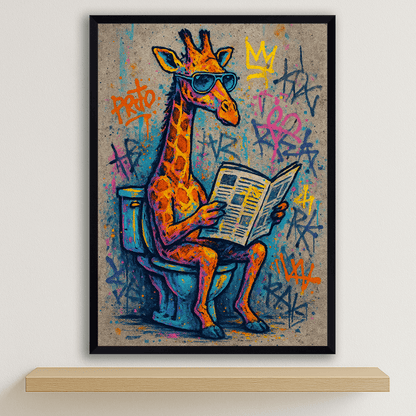 Quadri stampe d'autore Giraffa WC | Incorniciamoci