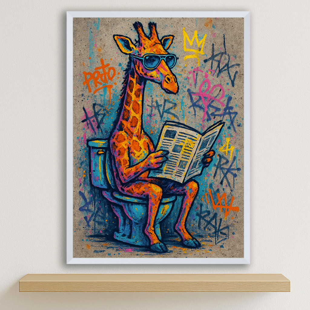 Quadri stampe d'autore Giraffa WC | Incorniciamoci