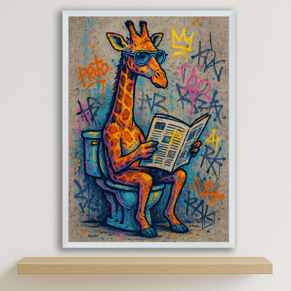 Quadri stampe d'autore Giraffa WC | Incorniciamoci