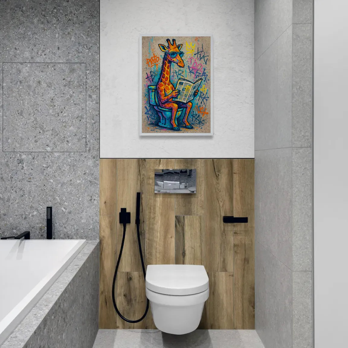 Quadri stampe d'autore Giraffa WC | Incorniciamoci