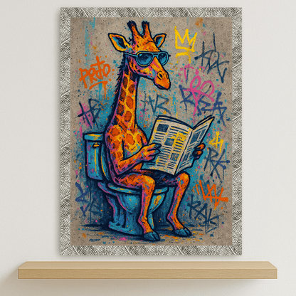 Quadri stampe d'autore Giraffa WC | Incorniciamoci