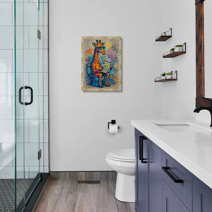 Quadri stampe d'autore Giraffa WC | Incorniciamoci