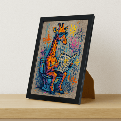 Quadri stampe d'autore Giraffa WC | Incorniciamoci