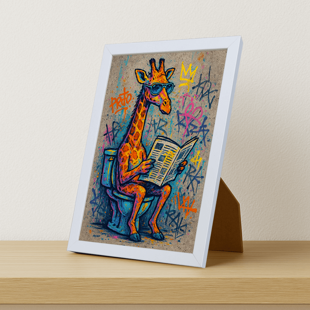 Quadri stampe d'autore Giraffa WC | Incorniciamoci