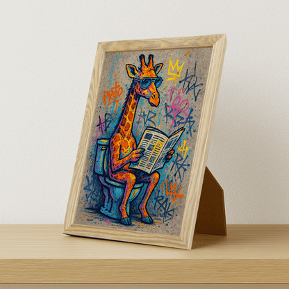 Quadri stampe d'autore Giraffa WC | Incorniciamoci