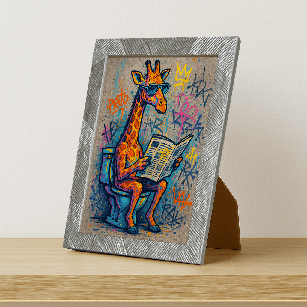 Quadri stampe d'autore Giraffa WC | Incorniciamoci