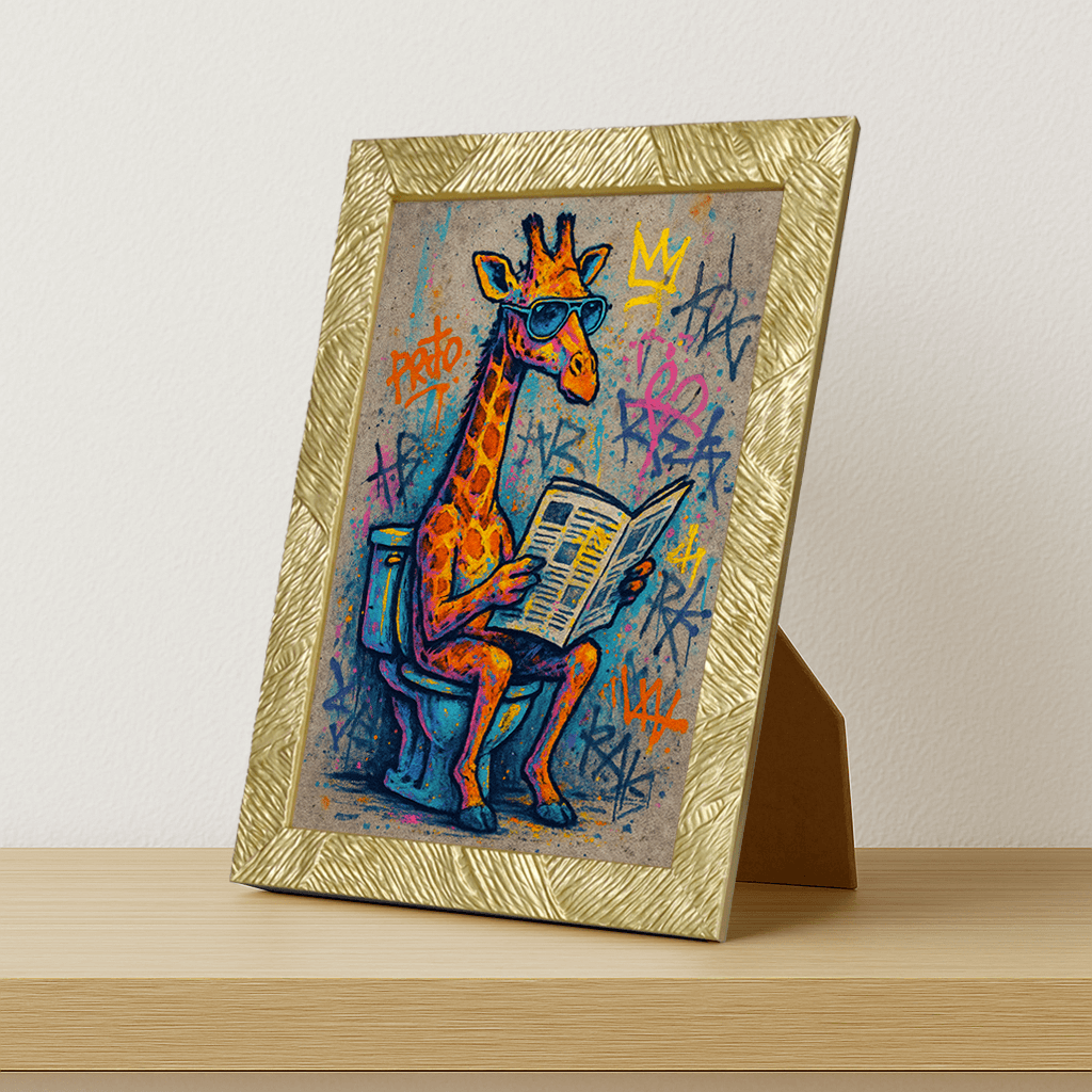 Quadri stampe d'autore Giraffa WC | Incorniciamoci