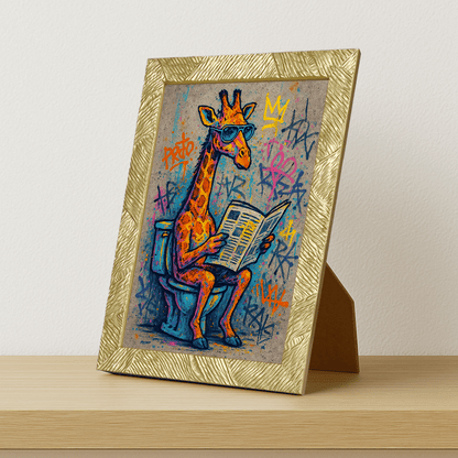 Quadri stampe d'autore Giraffa WC | Incorniciamoci