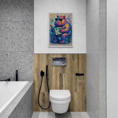 Quadri stampe d'autore Ippopotamo WC | Incorniciamoci