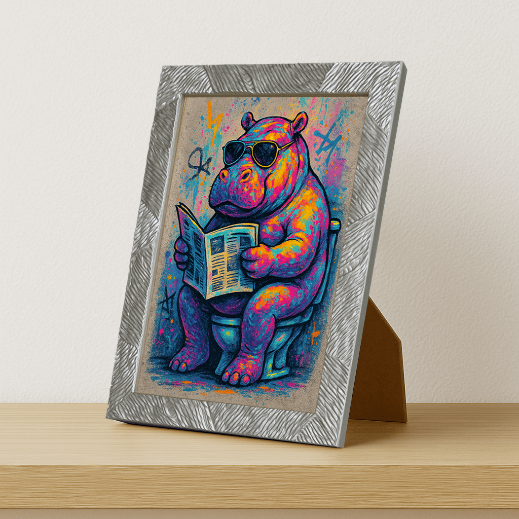 Quadri stampe d'autore Ippopotamo WC | Incorniciamoci