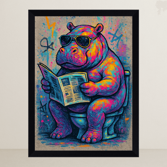 Quadri stampe d'autore Ippopotamo WC | Incorniciamoci