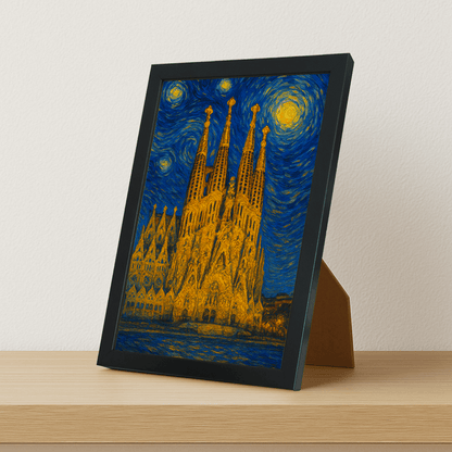 Quadri stampe d'autore La Sagrada Familia stile Gogh | Incorniciamoci