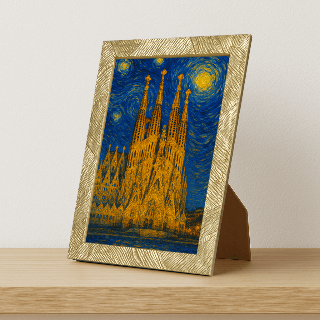 Quadri stampe d'autore La Sagrada Familia stile Gogh | Incorniciamoci