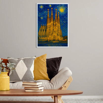 Quadri stampe d'autore La Sagrada Familia stile Gogh | Incorniciamoci