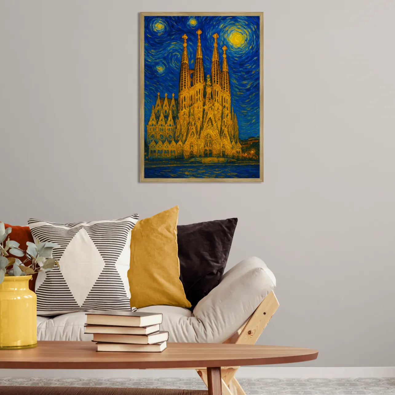 Quadri stampe d'autore La Sagrada Familia stile Gogh | Incorniciamoci