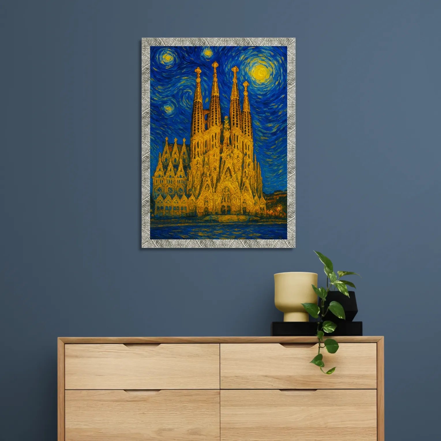 Quadri stampe d'autore La Sagrada Familia stile Gogh | Incorniciamoci
