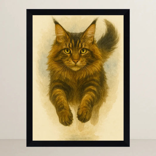 Quadri stampe d'autore Maine Coon Acquarello | Incorniciamoci