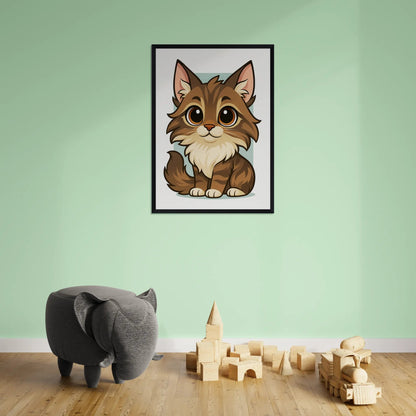 Quadri stampe d'autore Maine Coon in stile Chibi | Incorniciamoci