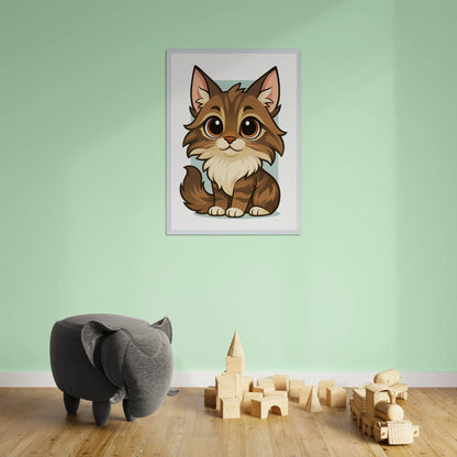 Quadri stampe d'autore Maine Coon in stile Chibi | Incorniciamoci